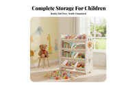 Toy and Book Shelving Unit Stable frame Multi-Bin Storage Rack for Toddlers