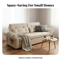 textile Sofa with Side Pockets Modern Design Couch Space-Saving Household Furniture for Apartment Dwellers, Small Families, Living Room, Lounge Area