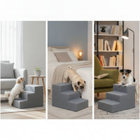 Removable Pet Stairs with Washable Cover Supportive 3-Step Pet Stairs Portable Dog Steps with Washable Cover Lightweight for Cats, Bed, Home