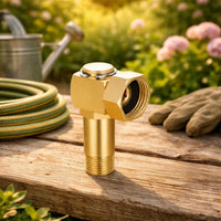 Thread Seal Tape Included 1/2 NPT to 3/4 GHT Adapter Threaded Swivel Elbow Hose Adapter Gold-Colored Finish Brass Hose Connector Hex Shape