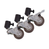 3 Pieces Studio Equipment Caster Metal Caster with Tube Mount 360° Rotation Casters for Video Production