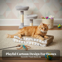 Cat Scratching Board Includes Catnip Corrugated Cardboard Scratcher Corrugated Scratching Board Sturdy Construction for Kittens