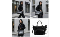 Satchel with Top Handles Goth Tote Bag with Skull Rivets Edgy Purse for Women