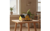 Miniature Villa with Porch Detailed American Style House Model Compact Diorama Building for Dioramas