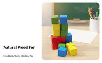Wooden Geometric Blocks Colorful 3D Geometric Solids Set Smooth and Burr Early Learning Shape Blocks for Children, Preschool, Classroom, Playroom