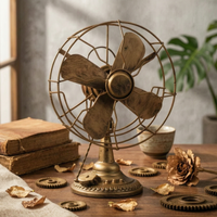 Antique Table Fan Ornament Decorative Vintage Fan Model Old Style for Decorators