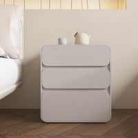 Light Luxury aesthetic 3-Drawer Nightstand Modern Minimalist 3-Drawer Upholstered Cabinet Fully Assembled Bedside Table with Storage Drawers for Apartment Dwellers, Homeowners, Students, Small Space, Dorm Room, Entryway, paleice