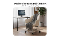 Adjustable Height Upholstered Rolling Chair 360-Degree Swivel Upholstered Rolling Armchair Stable Five-Star Base Seating Furniture Ergonomic Support for Students, Home Office Workers, Beauty Bloggers, Study Room, Bedroom, Vanity