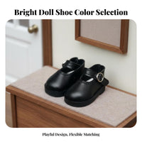 BJD Doll Shoes Handmade 30cm Doll Strap Shoes Low Heel Miniature Shoe Model for Hobbyists
