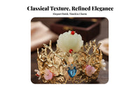 2 Pieces Traditional Chinese Hair Crown Tassel Design Traditional Chinese Hair Accessory Set Retro Dragon Crown Hairpin Set for Brides, Photoshoots