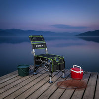 Folding Fishing Chair Heavy Duty Construction Fishing Chair with Backrest Stable Reinforced Scaffold for Anglers, Fishermen, Camping, Riverside