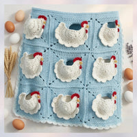 Crocheted Egg Collecting Apron with Pockets Rustic Crochet Egg Apron Multi-Pocket Textured for Gardeners