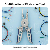 Heavy-Duty Construction Wire Cutter Crimper Stripper Pliers Non-Slip Ergonomic Handle Electrician Multi-Tool Pliers for DIY Enthusiasts