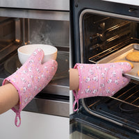 Heat Resistant Oven Mitt with Silicone Grip for Baking and Grilling