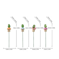 4 Pieces Fungus Stake with Frog Fluorescent Frog Garden Stake Fungus Ornament Whimsical Unique for Gardeners, Fairy Gardens