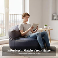 Comfortable Single-Person Bean Bag Sofa Space-Saving Indoor Furniture Modern Design Lounge Chair No Assembly Required for Young Adults, Students, video game enthusiasts, Living Room, Bedroom, Apartment, perusing corner
