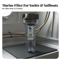 5 & 20 Micron Filtration Yacht Water Producer Filter 316L Stainless Steel Option Seawater Pre-Filter Module for Boat Owners, Sailors, Yachts, Sailboats