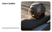 Open Face Helmet 3C Officially Approved-Face Sun Protection Headwear for Men, Women, Summer, Commuting