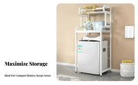 Heavy Duty over the Washer Storage Rack Strong Load-Bearing over-the-Washer Storage Rack Easy Installation Washing Machine Shelf Unit Thickened Steel Frame for Apartment Dwellers, Homeowners, Students, Bathroom, Balcony, Dormitory, Kitchen