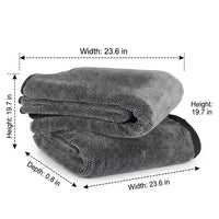Coil Weave Car Drying Towel Microfibre Cloth, 50x60cm Microfibre Cloth for Car Valeting Kit, Gray Absorbency Single Layer
