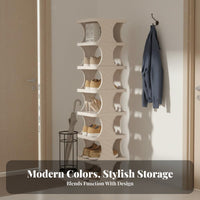 Narrow Shoe Rack Space-Saving Multi-Tier Shoe Rack Small Footprint for Students, Entryway, Dorm Room, Bedroom