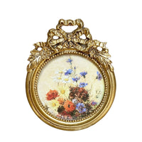 Vintage-Style Round Photo Frame Elegant Round Picture Frame Small Compact for Shelf