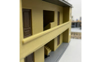 Two-Story Model Railway Building Realistic Railway Building with Gable Roof Pre-Printed Miniature Station Structure Static for Hobbyists