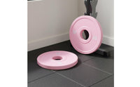 Rounded Edges Pink Barbell Plate IWF Standard Diameter Strength Training Gear Wear-Resistant Printing Fitness Equipment for Beginners, Women