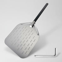 Rust Resistant Perforated Pizza Peel Lightweight and Sturdy Stainless Steel Pizza Paddle Hard-Wearing for Professionals, Bakery