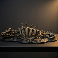 Skeletal Aquarium Dragon Skeleton Resin Dragon Skeleton Ornament Small-Scale Aquarium Skull Statue Irregular Base