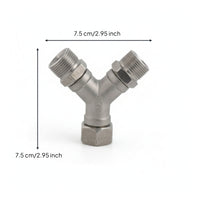 Stainless Steel Y-Shaped Connector Metal Body Three-Way Connector Pressure Washer Adapter Sturdy