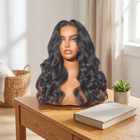 Female Mannequin Head Realistic Mannequin Head with Shoulders Tan Hairpiece Stand Stand for Jewelers, Cosplayers, Salons, Storefronts, Photo Shoots