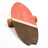 Balance Board with Roller Wooden Wave Balance Board Stability Coach Cork Oval for Surfers, Fitness Training, Home Gym