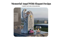Memorial Cherub Tombstone Figurine Sympathy Gift Outdoor Decor Grave Marker Hand-Carved Design for Cemetery, Gravesite