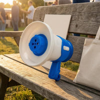 Music Playback Mini Megaphone Toy Voice Recording Handheld Mini Megaphone Sound Amplification Plastic Loudspeaker Toy Two-Tone for Children