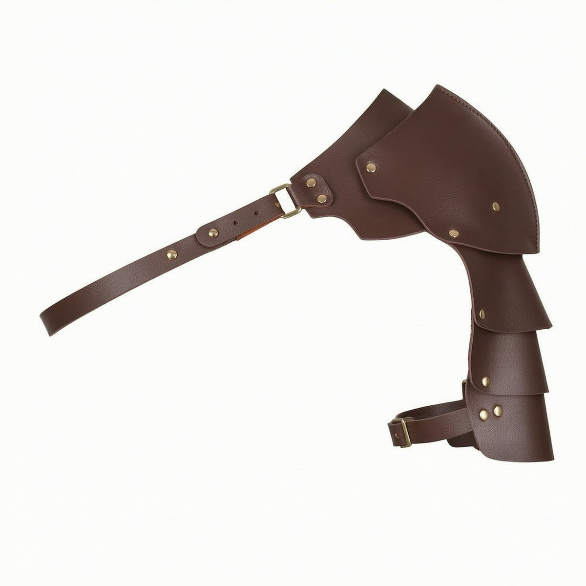 Adjustable Leather Pauldron with Buckles