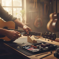 Guitar Maintenance Kit Featuring a Work Mat Portable Guitar Repair Kit with Mat Professional-Grade for Luthiers, Home Workshop, Music Studio