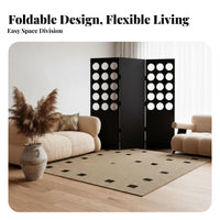 Rustic Minimalism visual appeal Arched Panel Folding Screen Foldable Design 4-Panel Divider Freestanding Space Separator Privacy solution for homeowners, Office Workers, Students, Entrymethod, Studio Apartment, Bedroom
