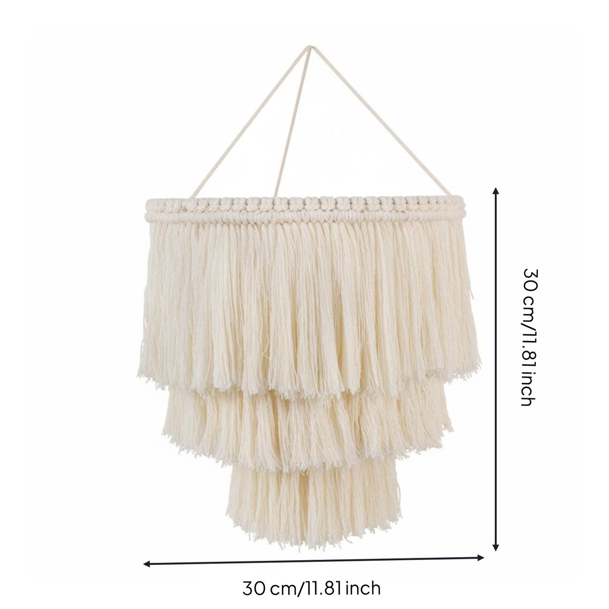 Handwoven Woven Tassel Lampshade Elegant Design Macrame Lampshade Creates Warm Atmosphere Macrame Lamp Shade Easy Installation for Wedding Decor