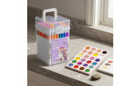 24 Pieces Non-Bleeding 24 Acrylic Markers No-Press Acrylic Marker Set Colored End Bands Art Supply Smooth Application for Drawing, Coloring