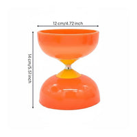 Drop-Resistant Chinese Spinning Top Easy to Learn Double Bowl Chinese Spinning Top Long-Lasting Soft Plastic Juggling Toy Stable High-Speed Rotation for Children, Schoolyard
