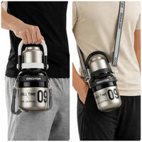 Water Bottle 700ml, Thermos Mug with Medical Ceramic Coating, 8 Hours Insulation for Coffee & Tea, Leak-Proof Thermos Flask with Strap