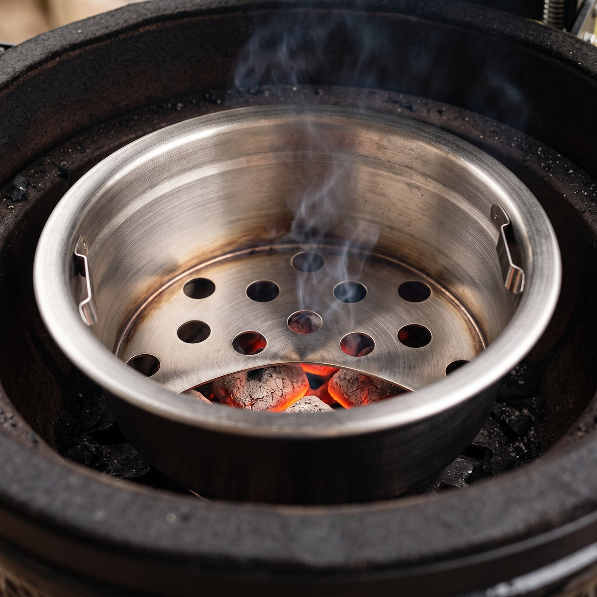 Stainless Steel Charcoal Grill Basin for BBQ Restaurants - Various Sizes