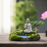 Miniature Meditating Buddha Figurine Zen Buddha Figurine Matte Decor Smooth for Meditation Corner