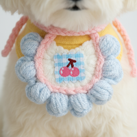 Pet Cat Dog Knitted Bandana Collar Adjustable Drool Bib Scarf for Kittens and Puppies