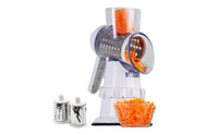 Effort Saving Rotary Vegetable Cutter Saves Time Multifunctional Drum Grater 3 Interchangeable Hand Crank Food Chopper Safe to Use for Meal Prep, Salad Making