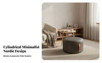 Multifunctional Design Round Vanity Stool Minimalist Design Footstool Comfortable Seating Ottoman Padded Seat for Homeowners, Apartment Dwellers, Students, Living Room, Bedroom, Entryway, Walk-in Closet