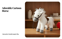 Soft Horse Toy Great Gift Standing Horse Soft Ie Horse Soft Toy PP Cotton Filling Stuffed Horse Doll Pretend Play for Home Decor