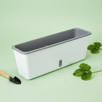 Water Inlet Narrow Balcony Planter Two-in-One-Use Design Self-Watering Planter Long-Lasting Plastic Herb Garden Box Weather Resistant for Beginners, Windowsill, Kitchen