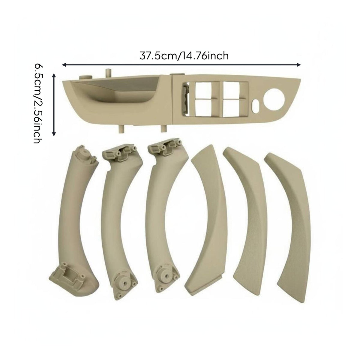 9 Pieces Inner Door Armrest Set Replacement Part Door Pull Handle Set of Components Material Window Switch Panel Cover
